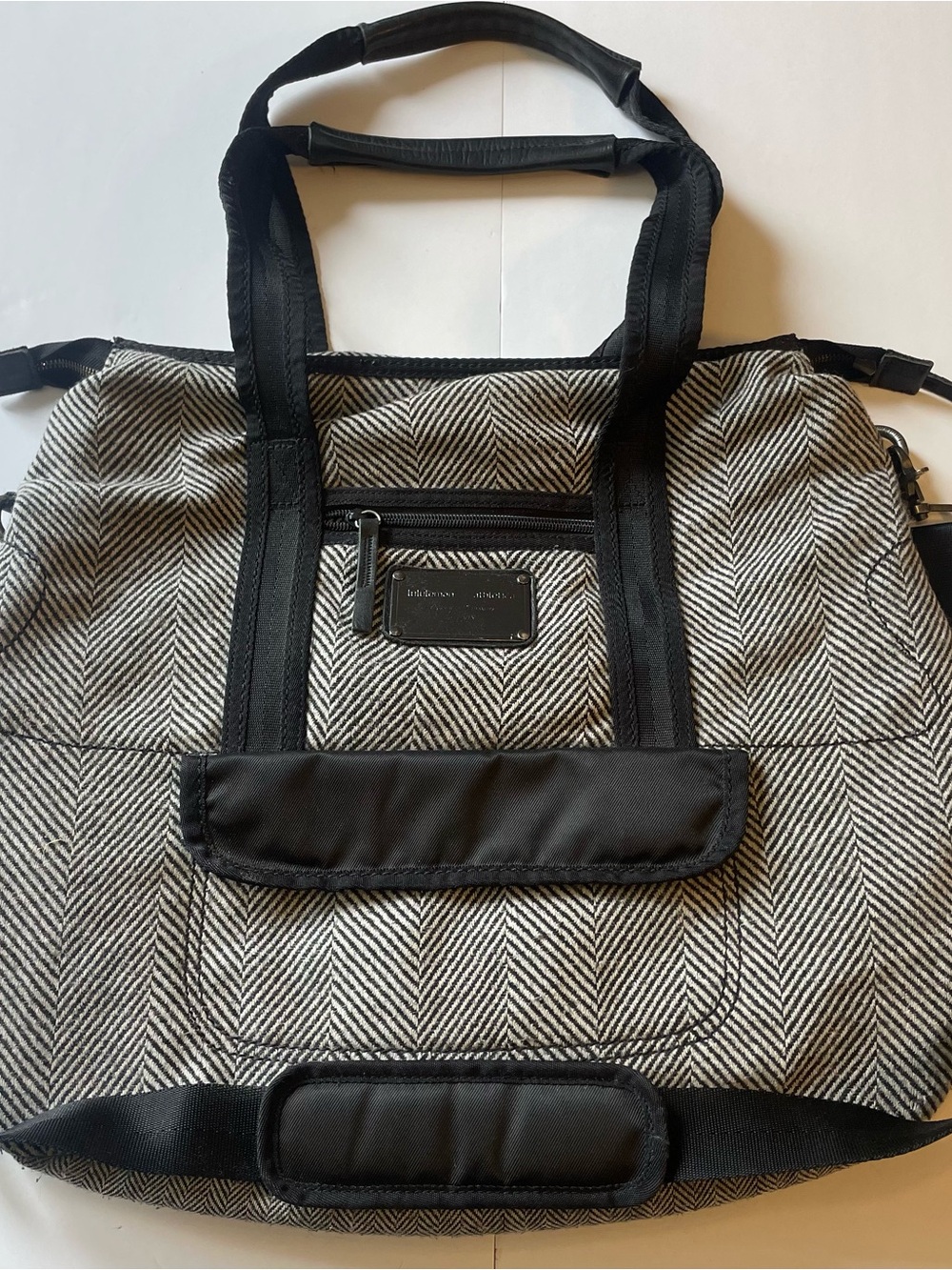 Lululemon Black and White Herringbone Tote